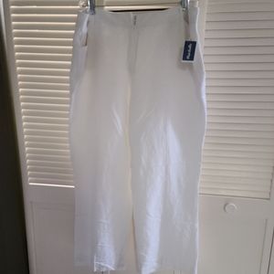 Calvin Klein white linen pants. Size 22.  Lined to the knee, wide leg.